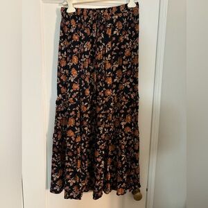 Navy/Brown Boutique Floral Maxi Skirt - Perfect Fall colors
